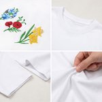 Personalized Multicolor Embroidered Birth Flower 100% Cotton T-shirt Sweatshirt Hoodie Daily Wear Birthday Gift for Mom Grandma