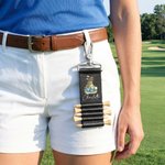 Personalized Watercolour Birth Flower PU Leather Golf Tee Holder Bag Tag with Name Daily Use Birthday Gift for Golf Lover