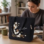 Sac à dos en velours côtelé de grande capacité avec nom Utilisation quotidienne Anniversaire Cadeau d'enterrement de vie de jeune fille pour elle