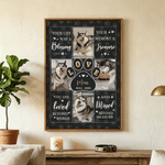Personalised Dog Paw Watercolour Photo Giclee Canvas Prints Home Decor Memorial Gift for Pet Lover Family