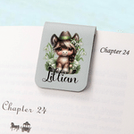Personalized Cartoon Girl Horse Birth Flower Magnetic PU Leather Bookmark with Name Daily Use Library Bookish Birthday Gift for Girl Book Lover