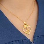 Collar Colgante Corazón de Graduación Personalizado con Inicial del Nombre y Año Delicada Joyería Regalo de Graduación para Graduados