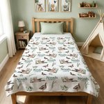 Personalised Watercolor Mallard Duck Pattern Soft Throw Blanket with Name Room Decor Baby Shower Birthday Gift for New Parents Kids