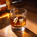 Personalized My Daddy Baby Bottle 10 oz Whiskey Glass with Names Daily Use Father's Day Gift for Dad Whiskey Drinker