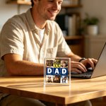 My Hero, My Protector, My Dad - Personalized 6-Photo Acrylic Collage Plaque Father's Day Gift