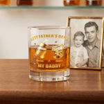 Personalized My Daddy Baby Bottle 10 oz Whiskey Glass with Names Daily Use Father's Day Gift for Dad Whiskey Drinker