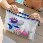 Personalized Neon Birth Flower Waterproof Pool Beach Bag with Name Daily Use Birthday Summer Vocation Party Gift for Women