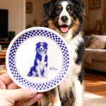 Personalised Hand Painted Pet Photo Checkerboard Jewellery Dish with Name Daily Use Birthday Pet Memorial Gift for Dog Cat Owner Pet Lover