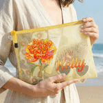 Personalized Neon Birth Flower Waterproof Pool Beach Bag with Name Daily Use Birthday Summer Vocation Party Gift for Women