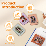 Personalized Cartoon Girl Horse Birth Flower Magnetic PU Leather Bookmark with Name Daily Use Library Bookish Birthday Gift for Girl Book Lover
