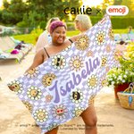 Serviette de plage en microfibre avec nom personnalisée Multicolore Plaid Flower Smile emoji Quick Dry Summer Birthday Gift for Friends Girls | Callie × emoji ™