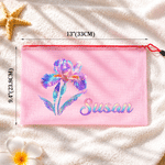 Personalized Neon Birth Flower Waterproof Pool Beach Bag with Name Daily Use Birthday Summer Vocation Party Gift for Women