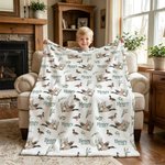 Personalised Watercolor Mallard Duck Pattern Soft Throw Blanket with Name Room Decor Baby Shower Birthday Gift for New Parents Kids