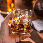 Personalized My Daddy Baby Bottle 10 oz Whiskey Glass with Names Daily Use Father's Day Gift for Dad Whiskey Drinker