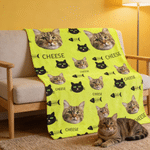 Personalised Multicolor Pet Theme Soft Throw Photo Blanket with Name Room Decor Birthday Anniversary Gift for Pet Lovers