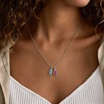Personalized 1-7 Kids Pendant Necklace with Birthstone Dainty Jewelry Anniversary Birthday Gift for Mom Grandma