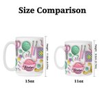 Personalised Yarn Crochet Hook Scissors Knitted Pattern Ceramic Mug with Coaster and Name Birthday Anniversary Gift for Women Knitting Lover