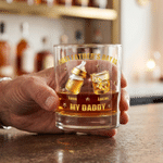Personalized My Daddy Baby Bottle 10 oz Whiskey Glass with Names Daily Use Father's Day Gift for Dad Whiskey Drinker