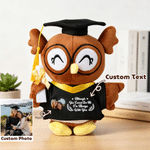 Personalised I'm Always With You Cute Graduation Owl Doll with Text and Photo Graduation Ceremony Gift for Kids Graduates
