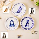 Personalised Hand Painted Pet Photo Checkerboard Jewellery Dish with Name Daily Use Birthday Pet Memorial Gift for Dog Cat Owner Pet Lover