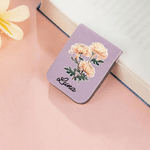 Marque-page magnétique en cuir PU avec nom, aquarelle, fleur de naissance, anniversaire, diplôme Cadeau de club de lecture pour les amoureux des livres, rats de bibliothèque