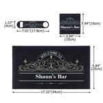 Personalised Retro Bar Mat Coaster Bottle Opener Set with Text and Year Bar Accessory Father's Day Birthday Gift for Bartender Cocktail Lover