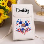 Personalizzato Multicolore Cheerleading Girl PU Leather Phone Wallet Crossbody Bag with Name Birthday Team Gift for Her