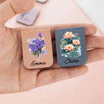 Marque-page magnétique en cuir PU avec nom, aquarelle, fleur de naissance, anniversaire, diplôme Cadeau de club de lecture pour les amoureux des livres, rats de bibliothèque