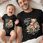 T-shirt de bébé personnalisé avec nom et année Cadeau de fête des pères pour le père de l'enfant