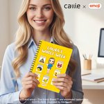 Personalized Playful emoji Scene Cartoon A5 Spiral Notebook with Name Weekly Record Business Trip Birthday Gift for Women | Callie × emoji ™