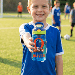Personalised Basketball Baseball 16 oz Water Bottle with Name and Initial Straw Daily Use Birthday Back to School Gift for Kids Boy Girl