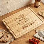 Tagliere personalizzato Dad's Grill FSC Bamboo con incisione Fist Bump e nomi Regalo di compleanno per la festa del papà, per la famiglia e per l'inaugurazione della casa