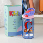 Personalised Basketball Baseball 16 oz Water Bottle with Name and Initial Straw Daily Use Birthday Back to School Gift for Kids Boy Girl