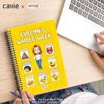 Personalized Playful emoji Scene Cartoon A5 Spiral Notebook with Name Weekly Record Business Trip Birthday Gift for Women | Callie × emoji ™