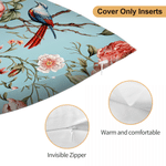 Personalizzato Chinoiserie Fiore e Uccello Pittura morbido cuscino copertina con nome Camera Decor Regalo di compleanno per la famiglia amico