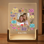 Gepersonaliseerd foto acryl LED nachtlampje met naam en houten basis Home Decor Verjaardag Verjaardag Thanksgiving Gift voor Moeder Oma
