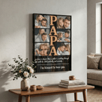 Personalised 6 Photos Giclee Canvas Prints with Text Home Decor Ship from USA Father’s Day Gift for Dad Grandpa