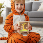 Personalized Cartoon Kid Safari Animal Wooden Money Box Piggy Bank with Name and Initial Daily Use Birthday Gift for Boys Girls Kids