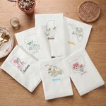Personalized Embroidered Multicolor US State Flower Linen Napkin with Name Table Decoration Travel Birthday Gift for Family Friends