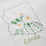 Personalized Embroidered Multicolor US State Flower Linen Napkin with Name Table Decoration Travel Birthday Gift for Family Friends