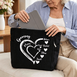 Personalized Multicolour Heart Floral Large Capacity Corduroy Tote Bag with Name Work Daily Use Family Gift for Mom Grandma