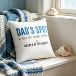 Personalised Go Sit Over There Multicolor Text Soft Cushion Cover with Remote Pocket Birthday Father's Day Housewarming Gift for Dad Family