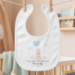 Personalised Cartoon Rabbit 100% Cotton Baby Bodysuit Romper Bib Booties Set with Text and Year First Mother's Day Gift for Newborn Baby
