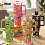 Gepersonaliseerde Speelse emoji Scène 40 oz Tumbler met Naam Dagelijks Gebruik Verjaardagscadeau voor Vrienden Kantoormedewerkers | Callie × emoji ™