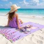 Personalised Birth Flower Fairy Quick Dry Oversized Beach Towel with Name Beach Party Summer Vacation Gift for Kids Women