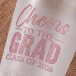 Personalisierte Graduation Cap Congrats Frosted Plastic Cups mit Namen und Jahr Set von 10 Graduation Party Favor für Absolventen