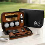 Personalised Classic Golf Pattern Golf Organizer Pouch and Golf Tools Set with Name Daily Use Father's Day Birthday Gift for Golf Lovers