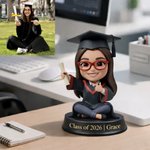 Gepersonaliseerd Mini 3D Afstudeer Fotobeeldje Plaquette met Tekst Verjaardag Afstuderen Keepsake Verjaardagscadeau voor Afgestudeerden