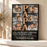 Personalised 6 Photos Giclee Canvas Prints with Text Home Decor Ship from USA Father’s Day Gift for Dad Grandpa
