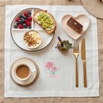 Personalized Embroidered Multicolor US State Flower Linen Napkin with Name Table Decoration Travel Birthday Gift for Family Friends